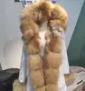 China Suppliers Price Handmade Ladies Colourful Real Fox Fur Coat With Fur Hood