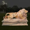 Finely processed large outdoor marble lion desk statue