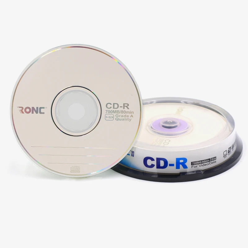 Blank 12cm purple base CD-Rs (700MB) with labels and wallets