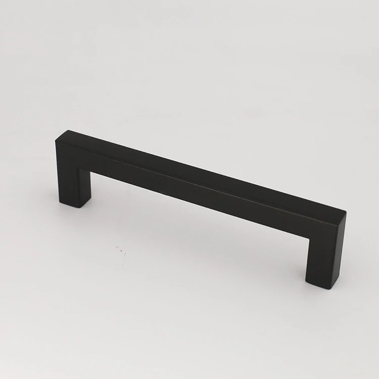 Black Square Bar Cabinet Drawer Pull Handle Stainless Steel Modern Hardware for Kitchen Cabinets Cupboard