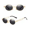 2019 Euro trending fashion retro round frame double bridge mirror uv400 rock steampunk women metal sunglasses CJ9101 in stock