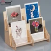 Ship On Time Custom Tabletop Advertising Cards Acrylic Wood Leaflet Display Stands Rotating