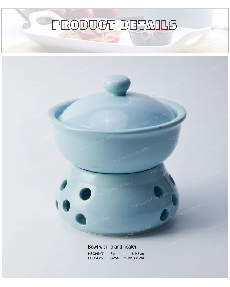 Hot sale hotel&restaurant color stove with lid chaozhou crockery stove with lid Catering porcelain