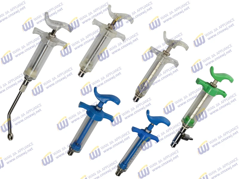 Plastic steel syringe injector