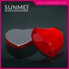 Ruby Siam Color Flat Back Heart Shape Acrylic Rhinestones