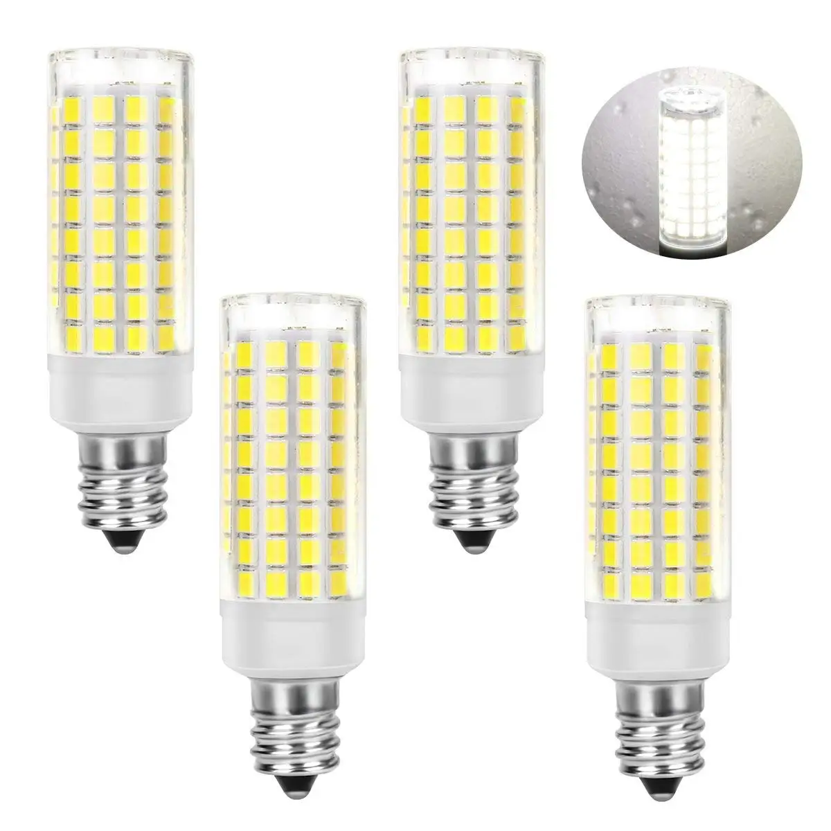 Ceiling Fan Dimmable E12 LED Candelabra Base Bulbs,7W 120V E12 Led Bulb Desk Lamp E12 75W Halogen Lamp Replacement Z S 750 Lumens 4Pack for Chandelier Daylight White 6000K