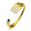 Wholesale Stainless Steel Cutlery fork Bracelet Jewelry, Custom Gold Titanium Open Fork Cuff Bangle