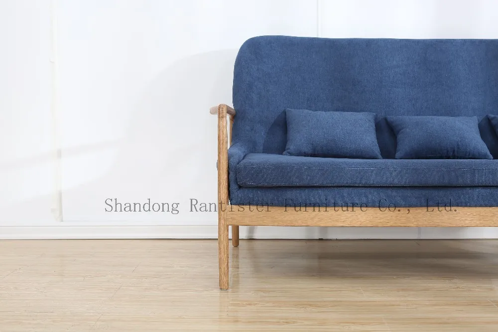 Solid Wood Korean Sofa Single Double Or Three Seater Sofa Soft Cloth