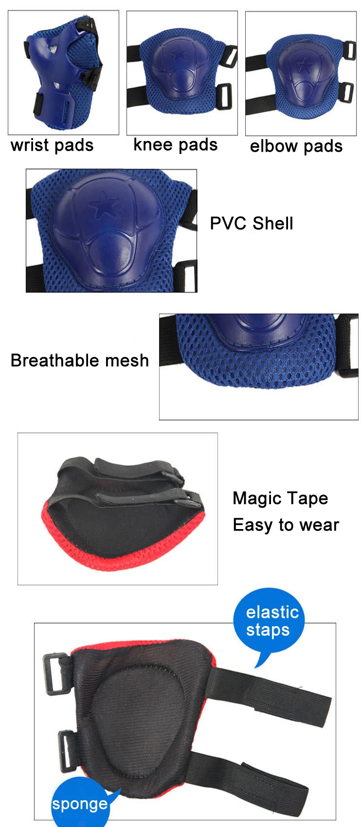 Electric Scooter Safety Protective Pads With Helmets Wrist Elbow Knee