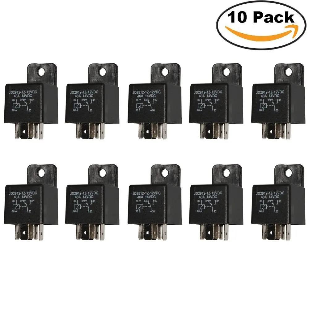 Auto Switches /& Starters Contactor Relay Switch Power Ehdis 12V Motor Relay 5 Pin Coil 40amp Spdt Model No.: JD2912-1Z-12VDC 40A 14VDC 2 Pack