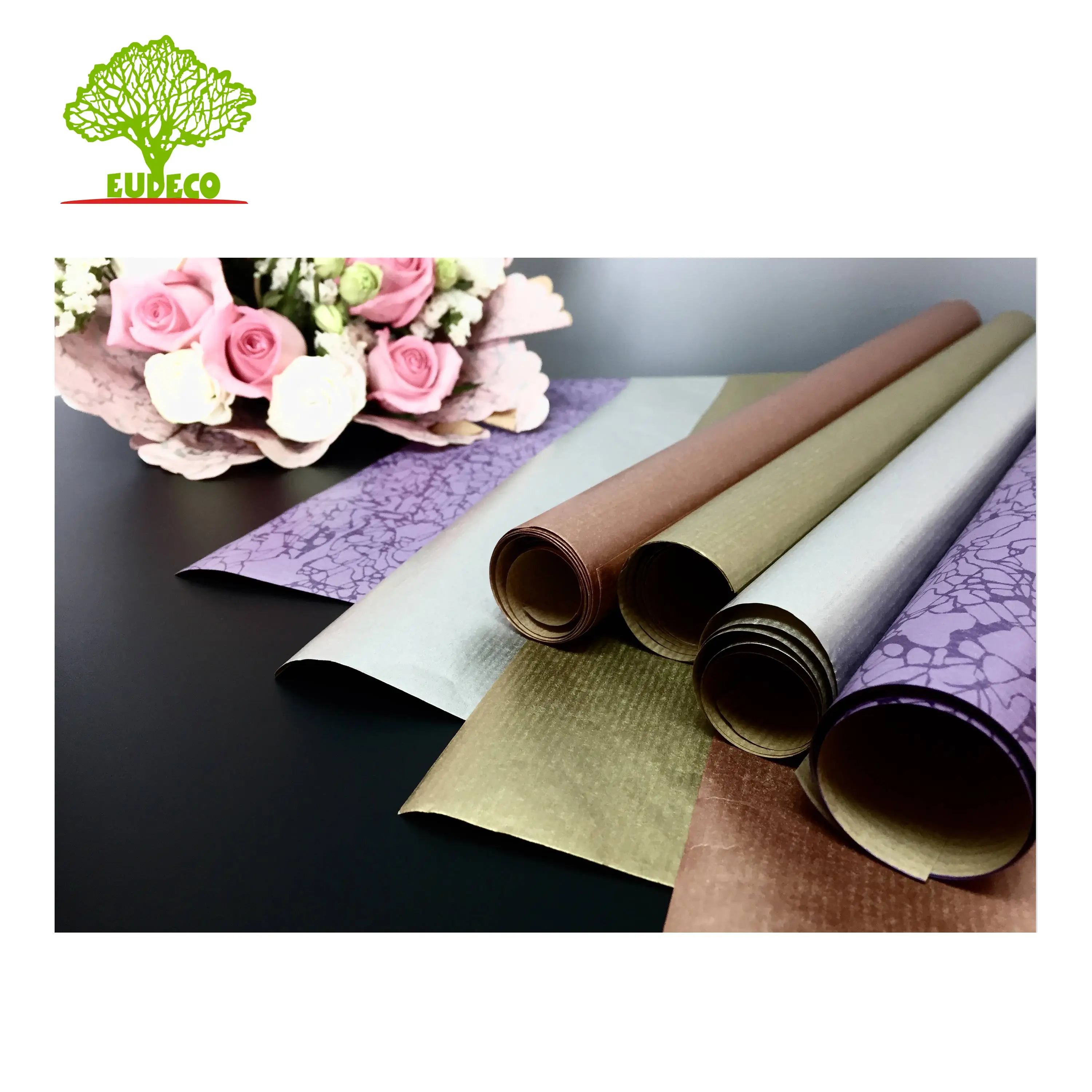 100 Recycled 40 / 50 / 70 Brown Gsm Kraft Paper Roll For Gift Wrapping