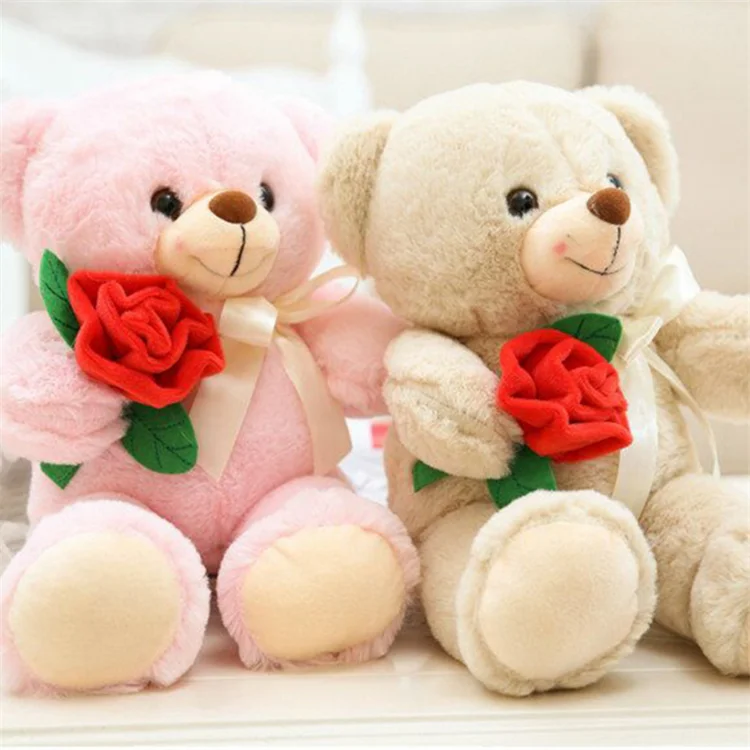 beautiful teddy bear with flowers