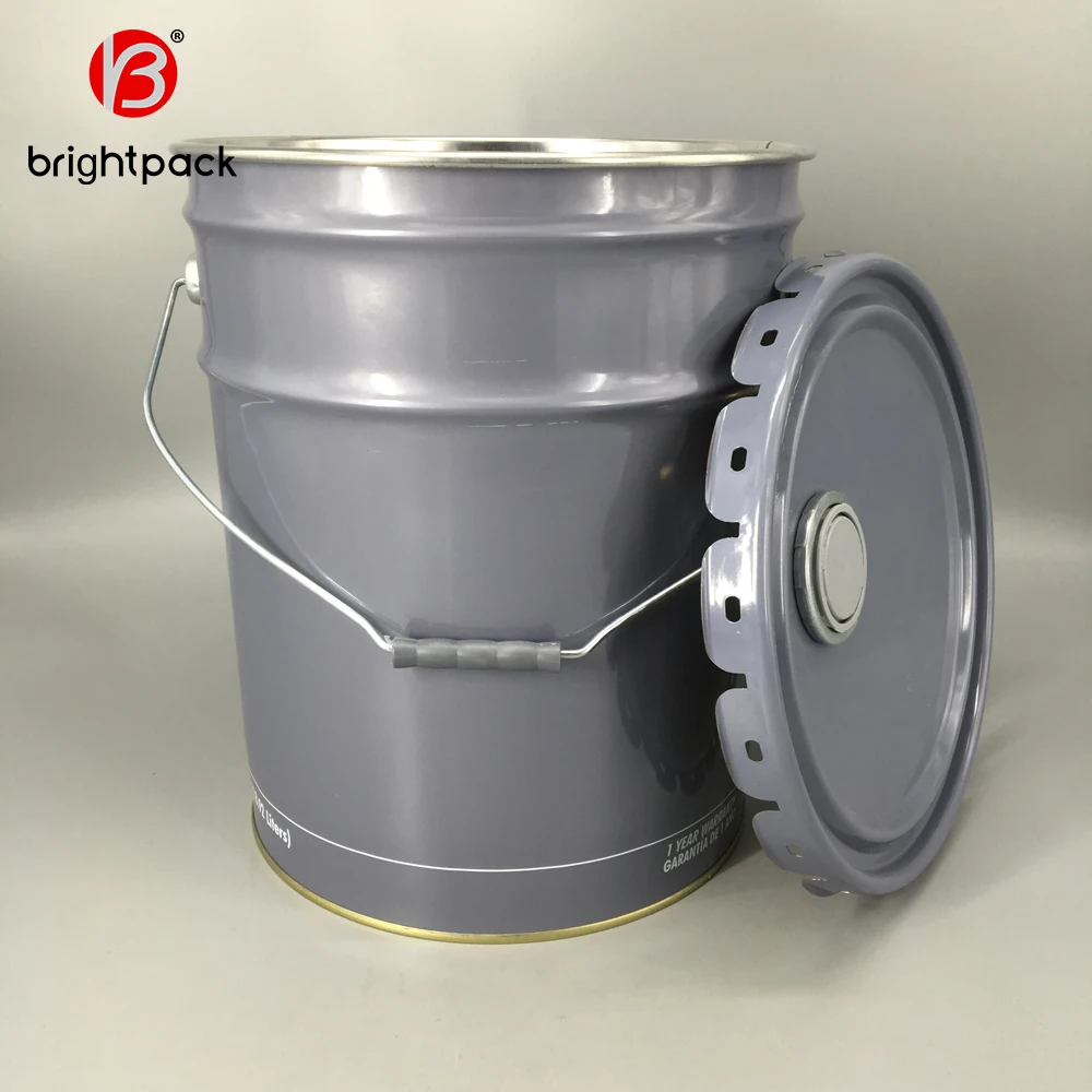 5 Gallon Tinplate Paint Bucket With Oil Lid,Conical Tin Pail Packaging