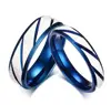 Korean version of the original ring, titanium steel wire drawing blue lovers ring, couples jewelry wholesale ring YSS677