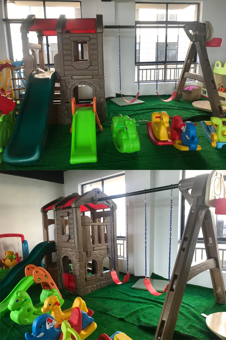 Factory Direct Kids Cheap Garden Toy Outdoor Plastic Slide And Swing
