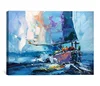 Abstract 100% handmade sea boat acrylic wall art oil painting