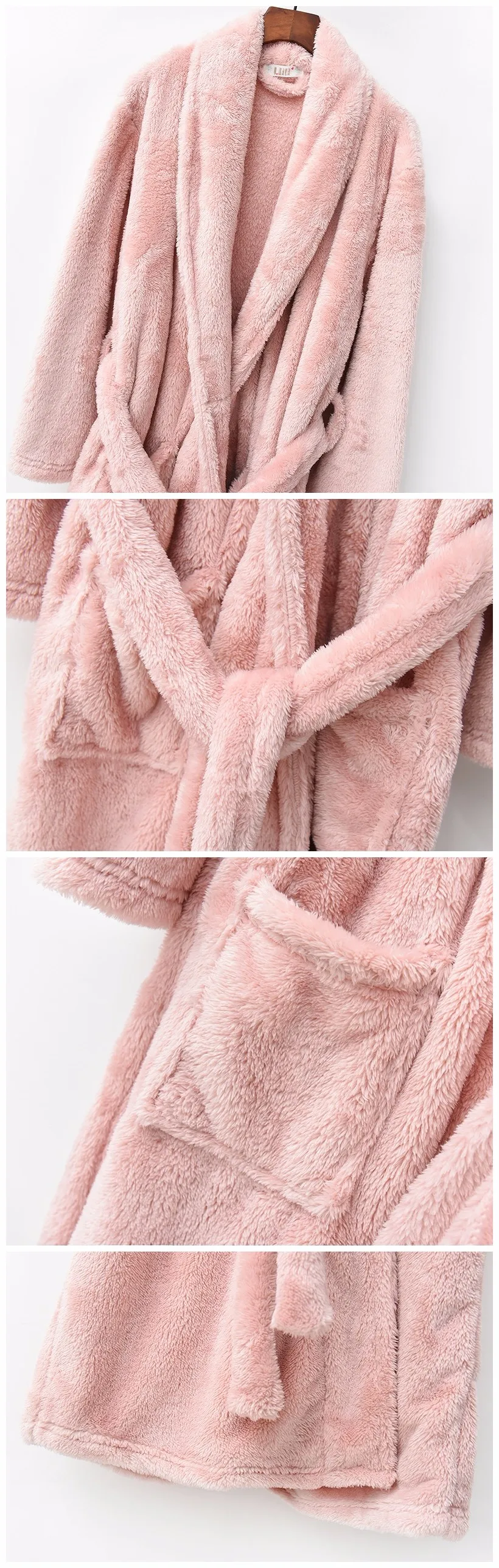Wholesale Custom Thick Warm Coral Fleece Bathrobe Buy Coral Fleece