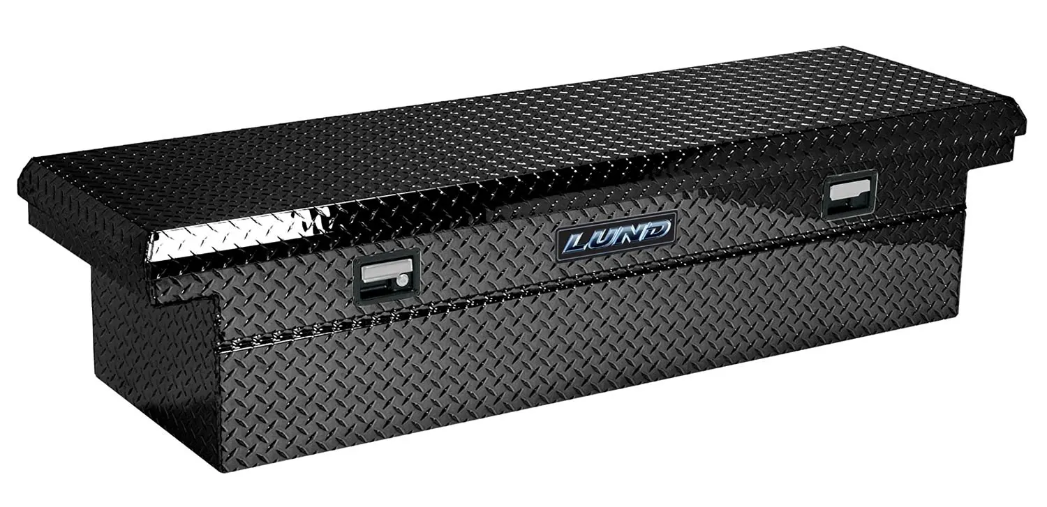Silver Lund 9100T 70-Inch Aluminum Full Lid Cross Bed Truck Tool Box Diamond Plated
