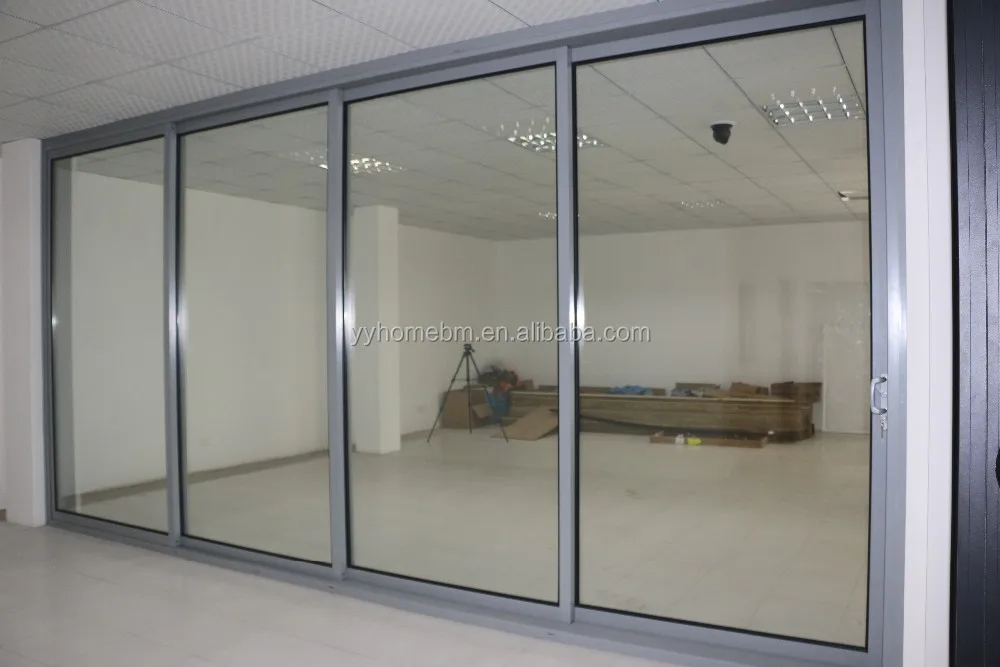 Aluminum Frame 3 Panel Sliding Glass Door Air Tight Sliding