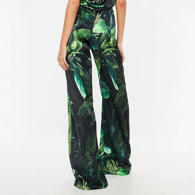 Factory Accept sample making female Two piece wide leg floral pants