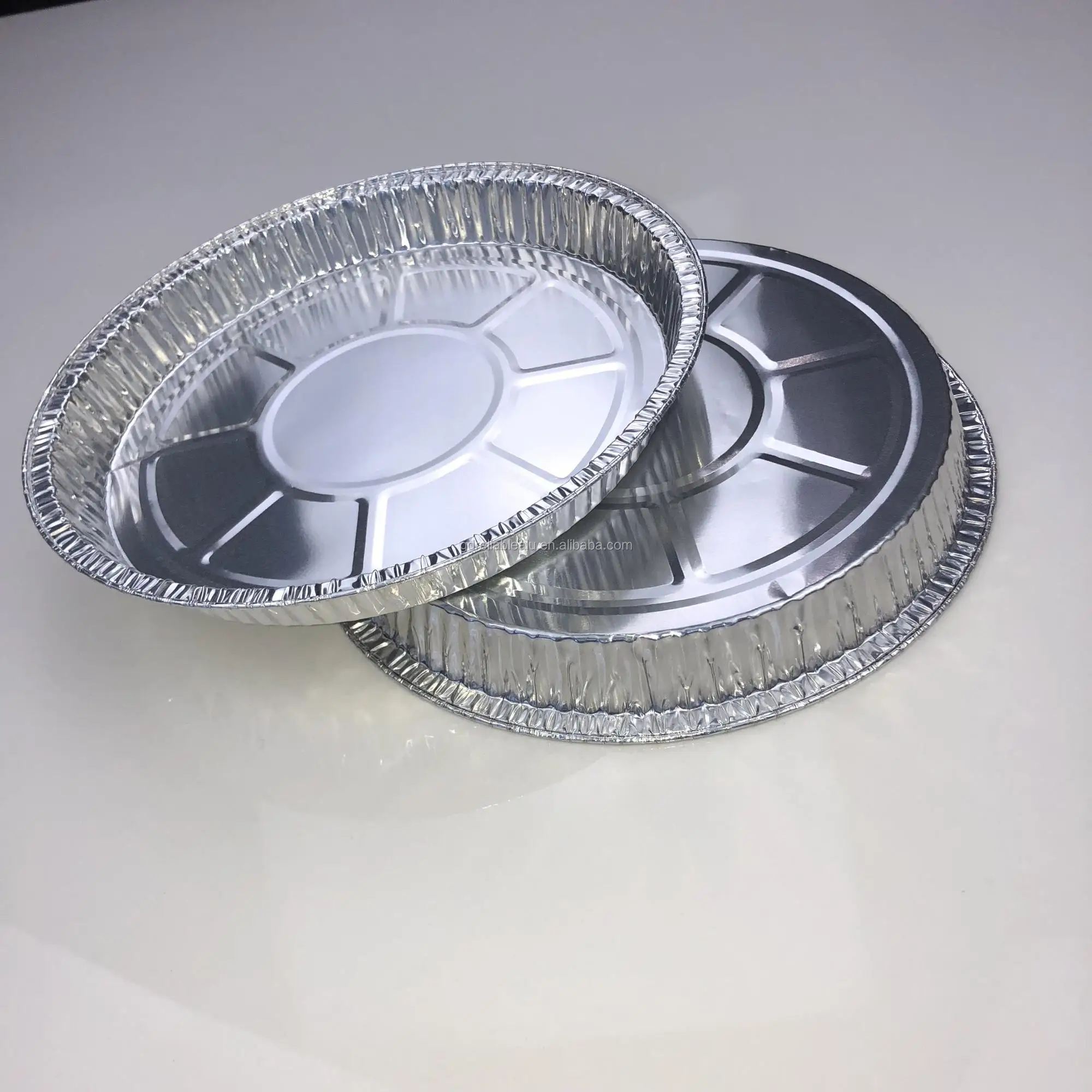Heavy Duty Durable Round 8.5 Inch 650ml Takeout Disposable Aluminum Foil Shallow Pizza Pans With