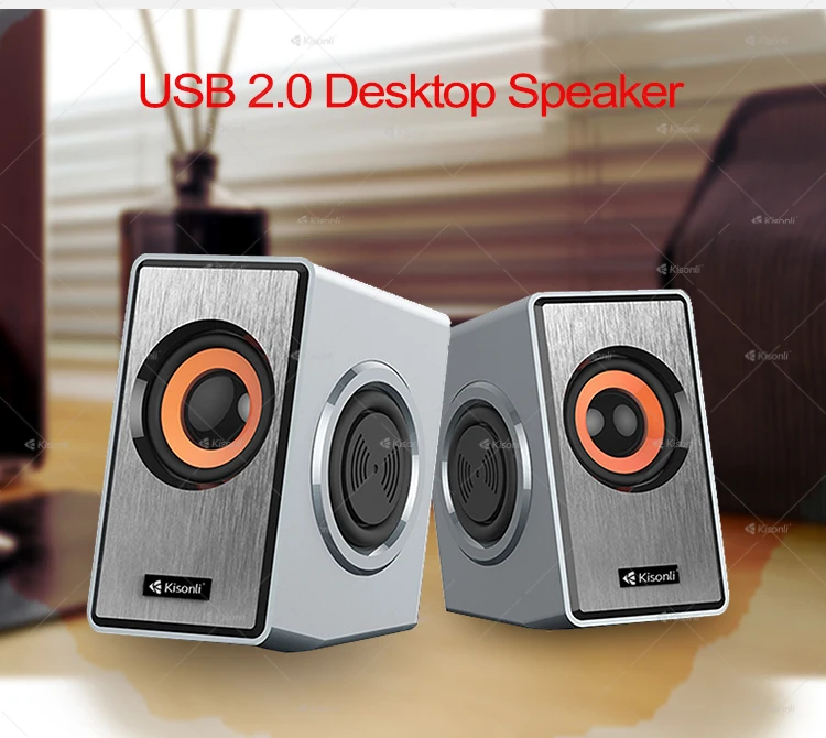 Kisonli Portable Mini Computer Multimedia Woofer Mid Bass USB 2.0 Speaker