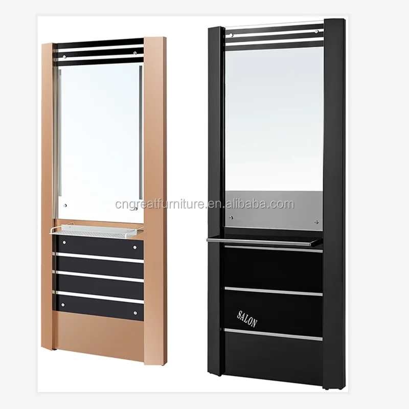 Beauty Furniture Salon Equipment Mirror Station Double Sided Hair Styling Station For Sale
