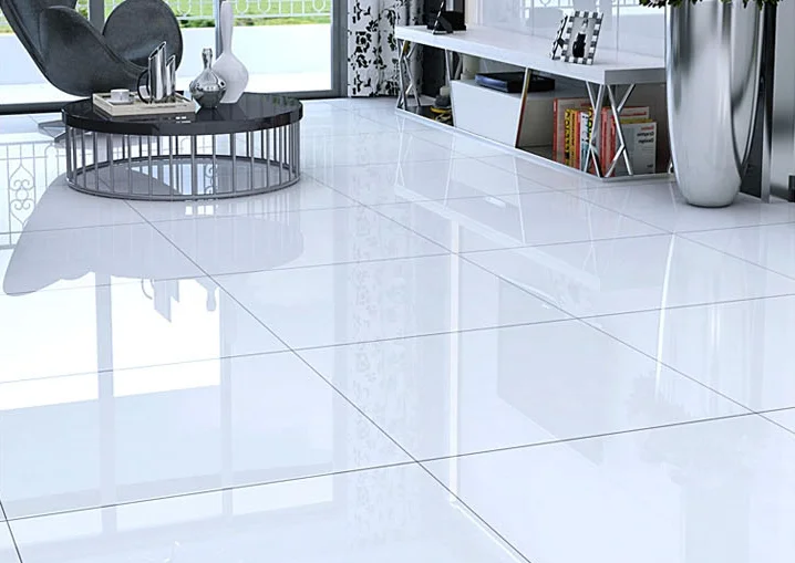 Pure White Color Extra Glossy Glazed Floor Tile - Buy Pure White Color