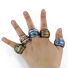 MC1013 Newest Elegant LuckySwirl Handmade Lampwork Foil Gold Glass Rings With Competitive Price 12pcs/box