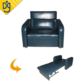 Dg Cheap Pull Out Leather Single Seat Sofa Couch Bed For Hotel And