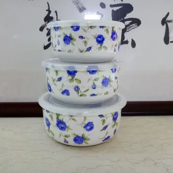 3pcs Tableware Ceramics Preservation Bowl With Plastic Lid Mixing 3pcs Tableware Ceramics Preservation Bowl With Plastic Lid Mixing Microwavable Available