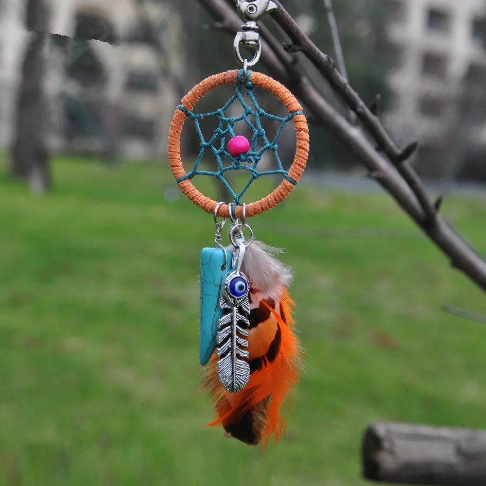 Dalam Saham Perak Dreamcatcher Turquoise Alami Batu Bulu Ayam Evil Eye Bead Gantungan Kunci Buy Bulu Perak Gantungan Kuncimata Jahat Gantungan