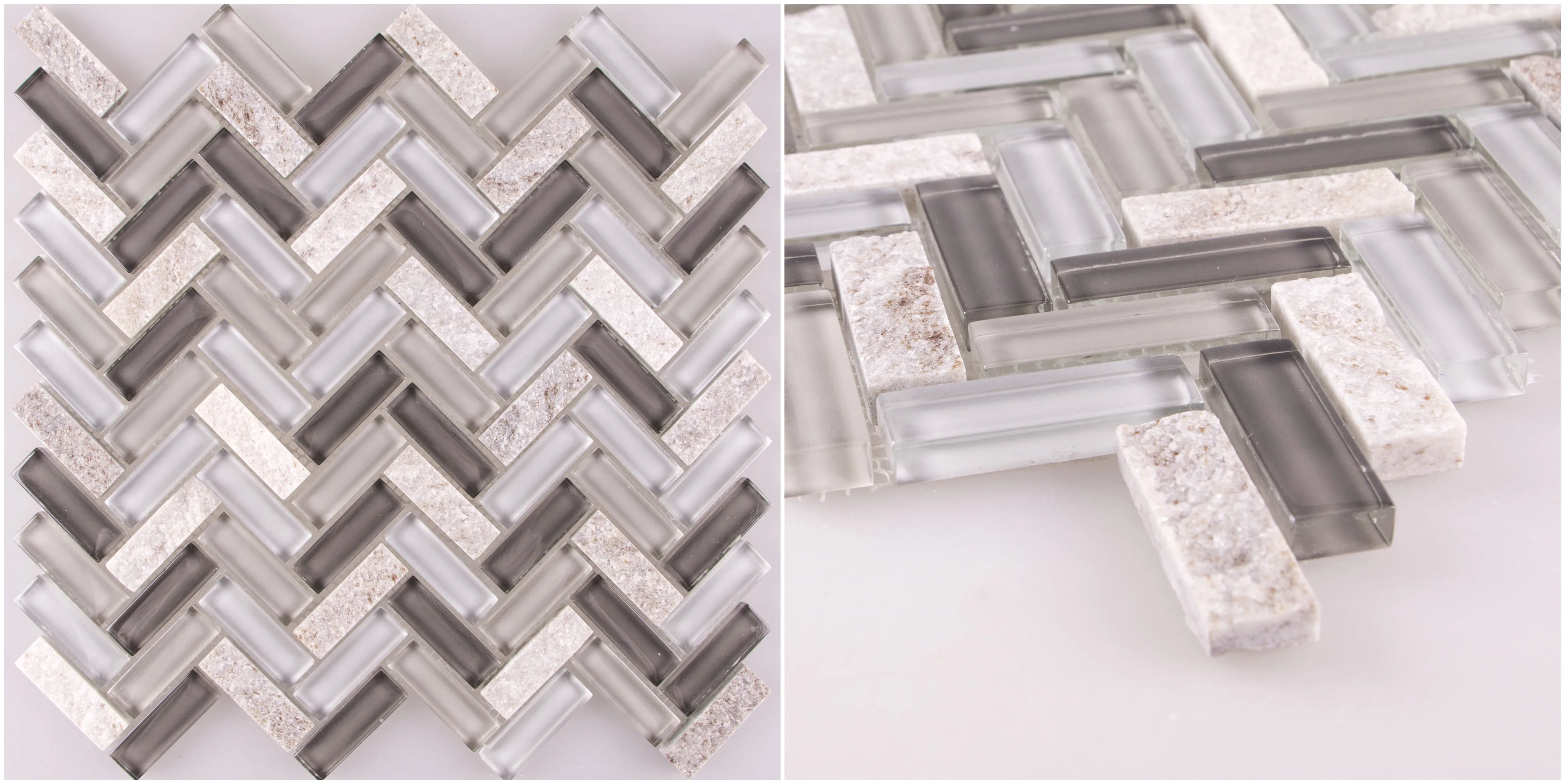 High quantity herringbone mosaic tile glass carrelage marbre