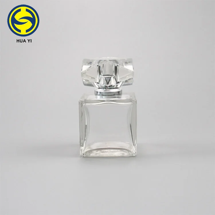 Cube Perfume Bottle 55ml Cosmetic Square Perfume Glass Spray Bottles