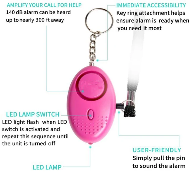 Personal Alarm Keychain,140db Sos Emergency Safety Selfdefense