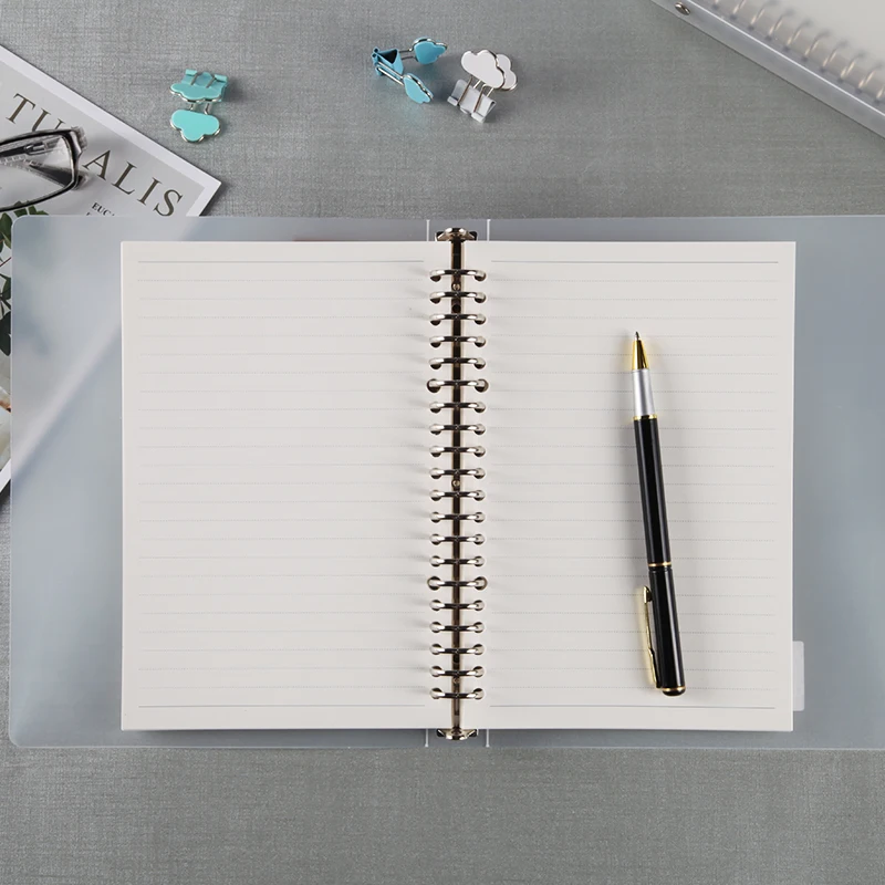 Personalized Transparent Plastic Spiral Notebook Clear Pp Cover