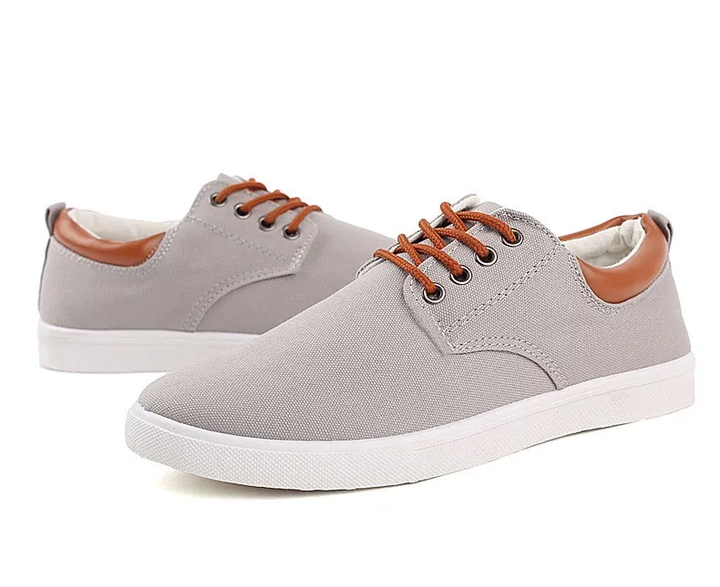 New Style Low Cut Grey Casual Men Shoes With Canvas Upper - Buy New ...