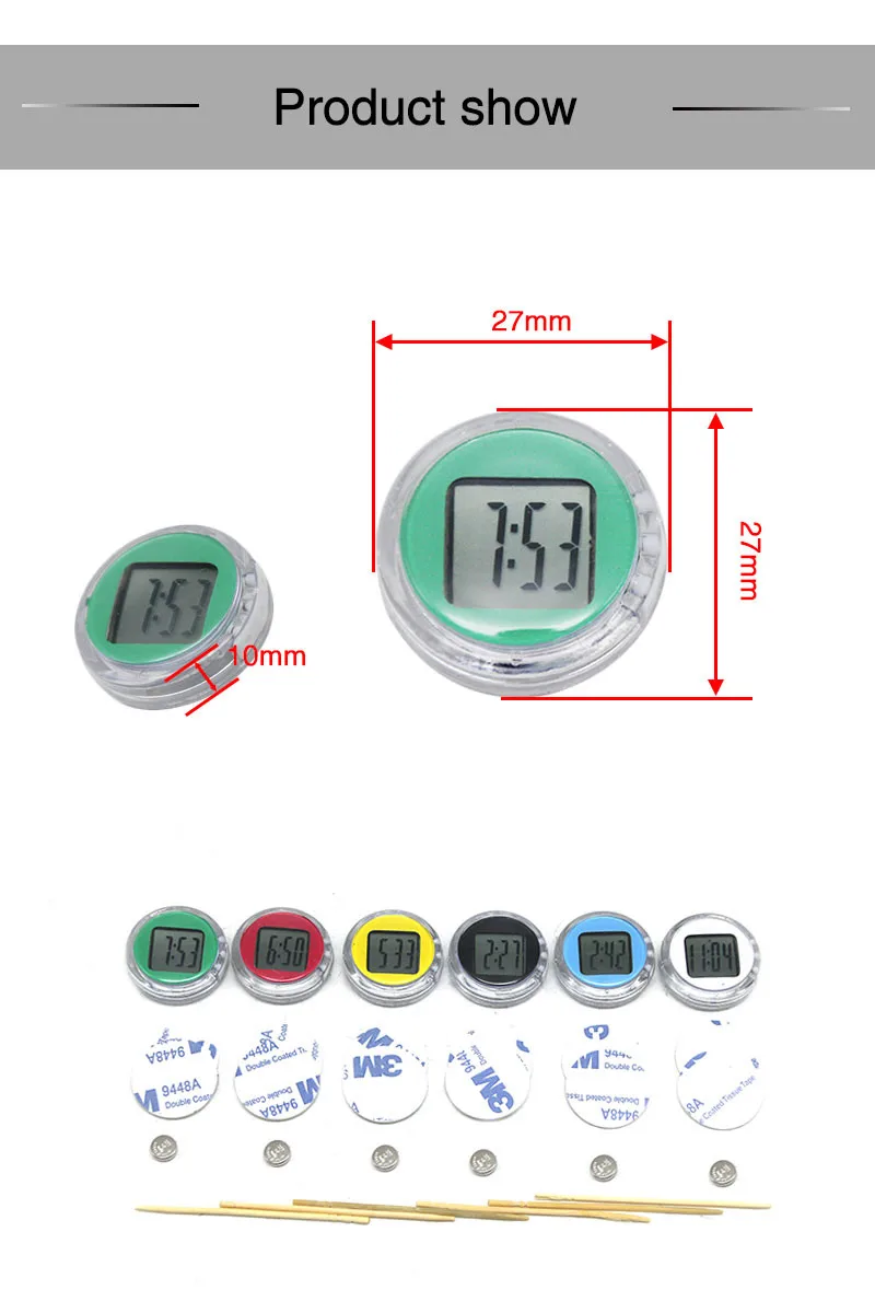 Hot Sale Universal Motorcycle Clocks Watch Waterproof Stickon
