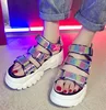 Hot Sale Wholesale Fashion Gladiator Rainbow Sequins sandals platform women For Girls And Ladies Outdoor Walking