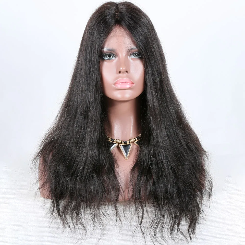 Premier Middle Part 180% Density Unprocessed Indian Remy Human Hair Silk Top Lace Front Wig