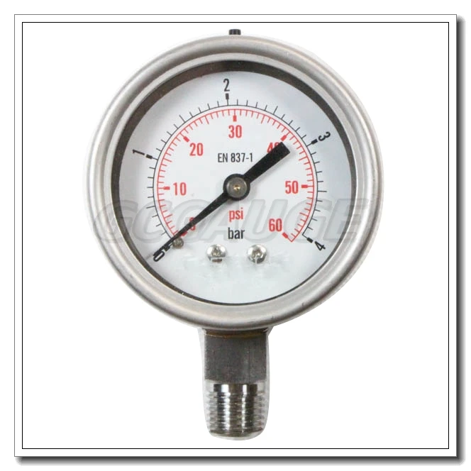 High Quality 63mm All Stainless Steel Suction Pressure Gauge With