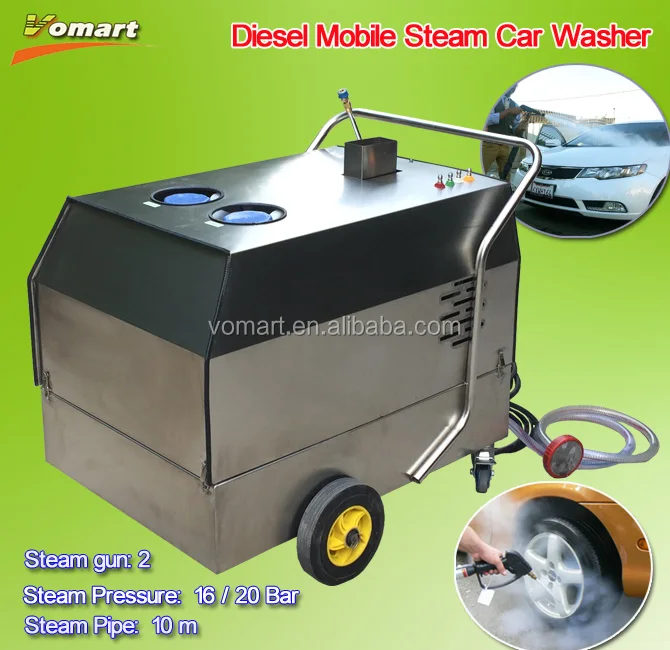 VTD20A Battery Diesel Mobile Steam Car Wash Machine - Vomart-Mobile steam car  wash machine , hot/cold water high pressure wash machine ,automatic car  wash machine,car lift and other equipment.