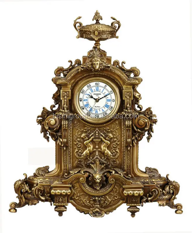 Vintage Desk Clock Rococo Style Luxury Golden Table Clock Bg500102 ...