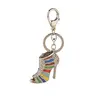 Sexy Women High Heel Shoe Keychain Crystal Key Ring