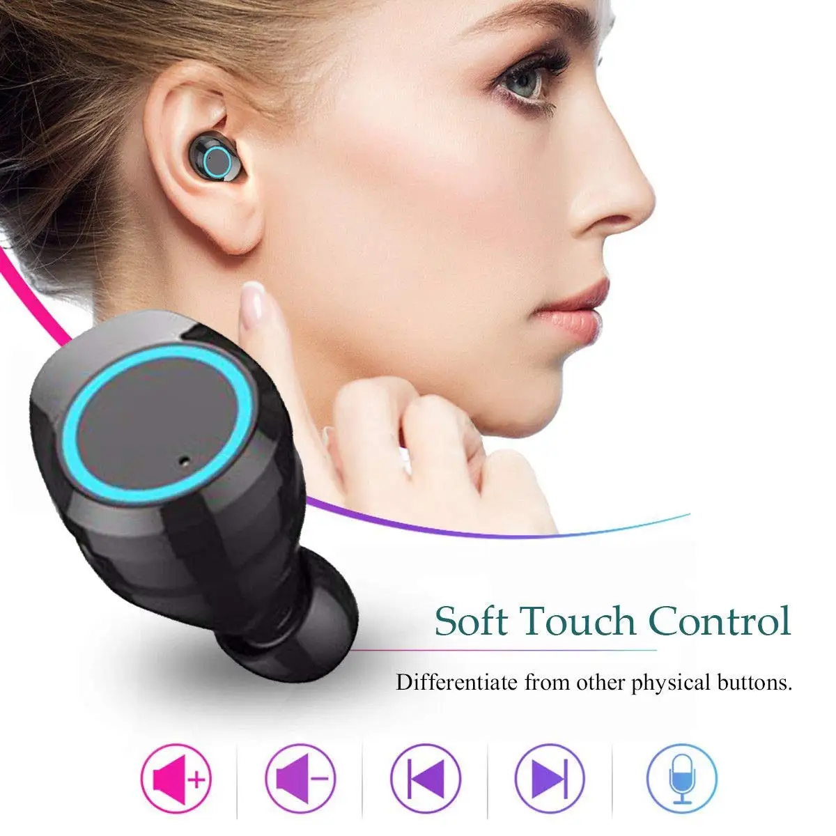 Top quality touch control X6 tws bt 5.0 IPX4 waterproof 4000mAh tws wireless headphone earphone with microphone for iphone