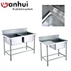 Low MOQ Short Shipment Date Various Size Pressing Board Triple Bowls Restaurant Kitchenoutdoor sink table