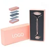 Hot Selling OEM High Quality Jade Stone Facial Anti Aging Welded Natural Rose Quartz Pink Jade Roller for Face