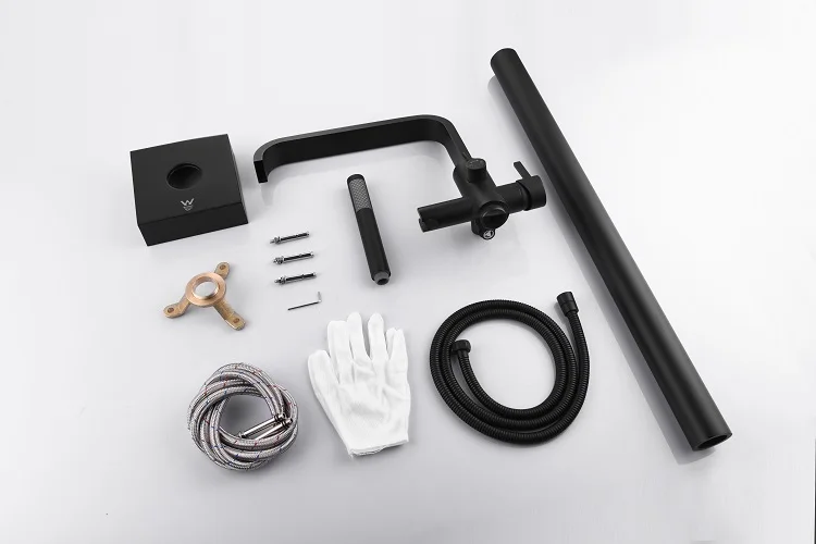 Modern Electroplated Matte Black Stand Bathtub Alone Bathroom Free