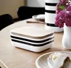 Dinnerware rectangle novelty ceramic butter dish butter container with wooden lid