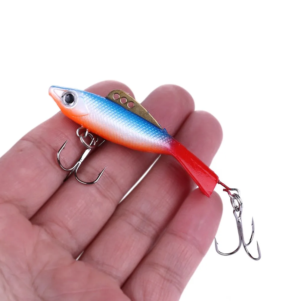Colorful Ice Fishing Lure Pvc Copper Ice Fishing Bait 6.5cm 19g